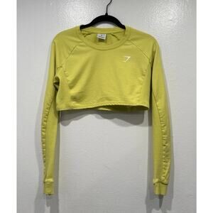 Gymshark Bright Lightweight Long Sleeve Crop Shirt Sweater Womens Size XS READ